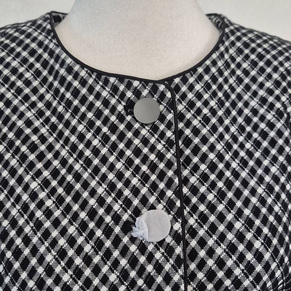 SPANX Women’s Ponte Jacket Jacquard Plaid Cropped Blazer Size S - Picture 2 of 12